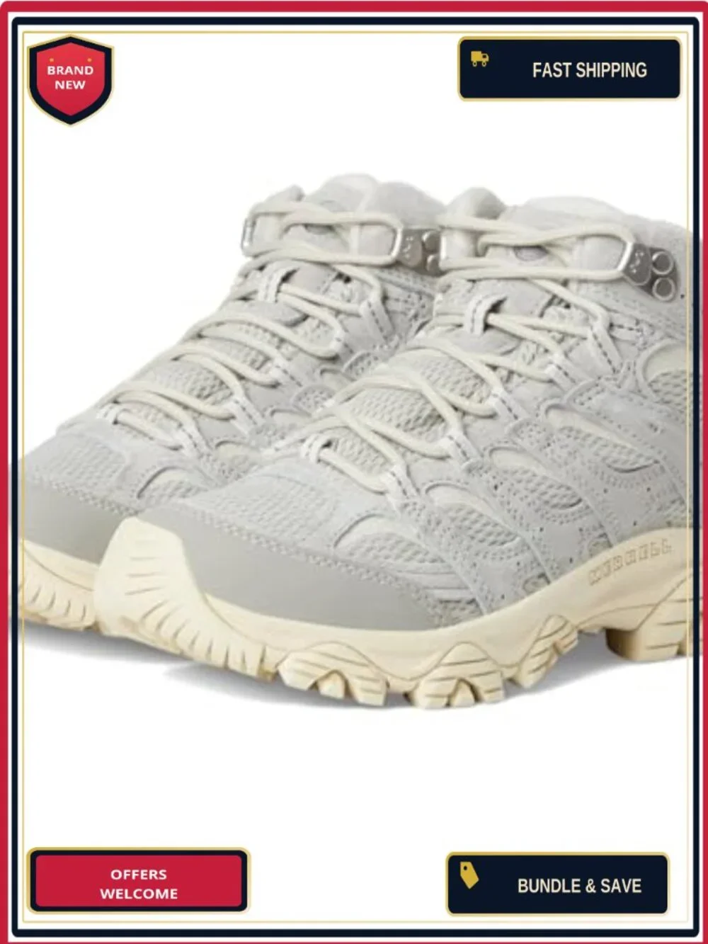 Waterproof Leather Hiking Boots for Women, Breathable, Cushioned, Vibram